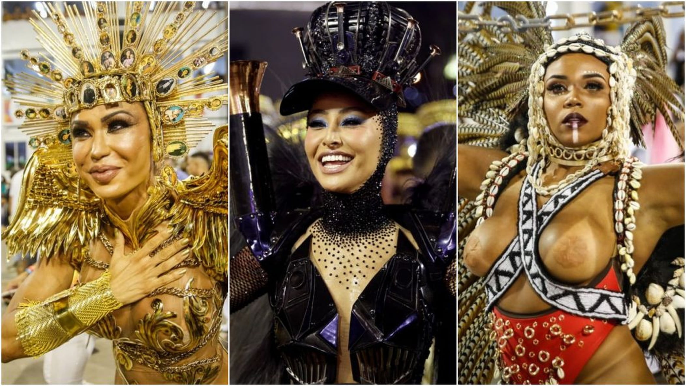 Rainhas de bateria e musas brilham em última noite de desfile na Sapucaí