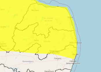 Inmet renova alerta para chuvas intensas em João Pessoa, Campina Grande e mais 218 cidades da PB